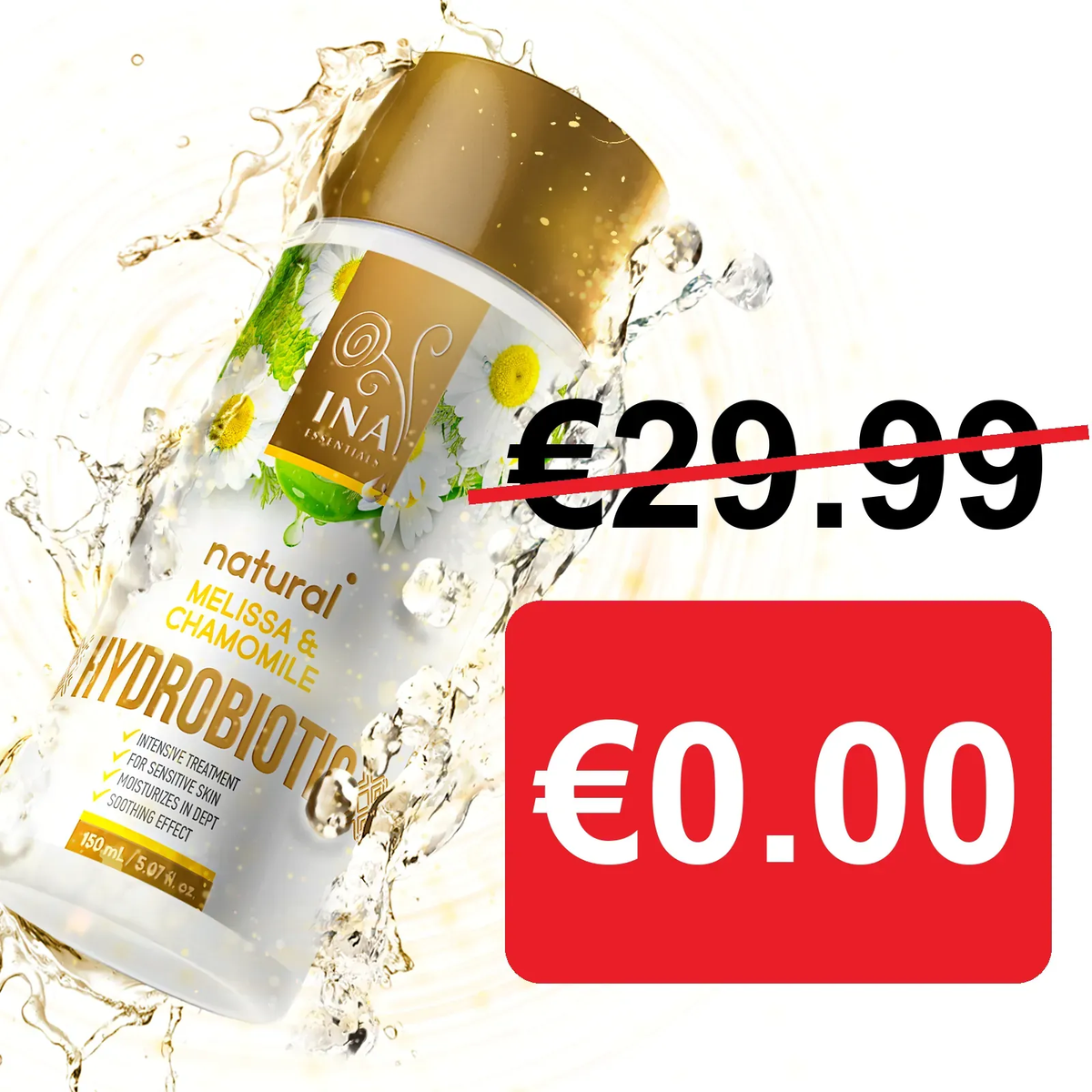+ Dāvana Hydrobiotic - Kumelīte, Melisa un Alveja - intensīva nomierinoša kopšana Jutīgai ādai