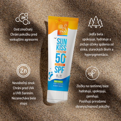 Dabīgs Sejas un Ķermeņa Saules Aizsargkrēms SPF 50+ ar Organisko Balto Egli