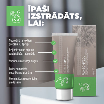 2-in-1 krēms nagu sēnītēm un sausai, plaisātai ādai - ar balto priedi, urīnvielu un ģerāniju