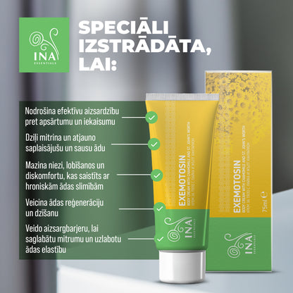 Krēms psoriāzei, ekzēmai un kairinātai ādai - ar asinszāli, kumelīti un propolisu